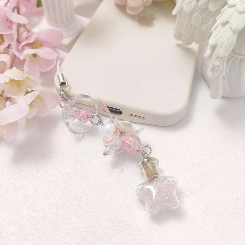 cioatu 1-4PCS Cute Phone Charms Aesthetic Y2K Cell Phone Charms Strap Strawberry Butterfly Star PhoneCharm Y2K Accessories for Bag Keychain Airpods Camera Pendants Decor - Image 5